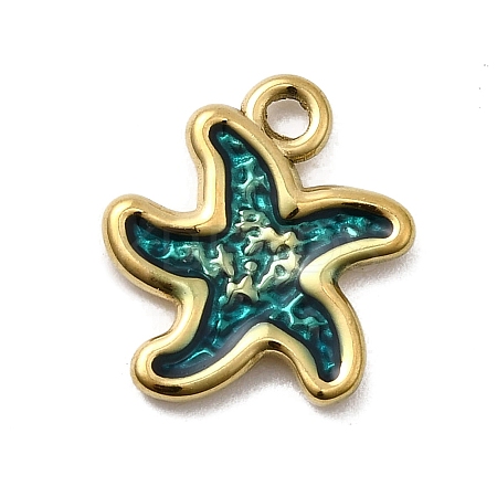 304 Stainless Steel Enamel Pendants STAS-I355-11G-01-1