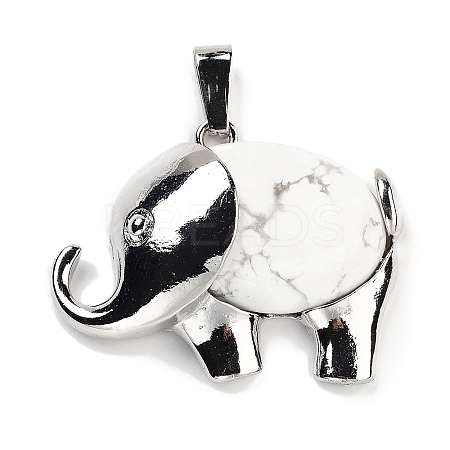 Natural Howlite Pendants G-G112-01P-17-1