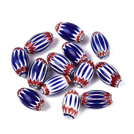 Handmade Millefiori Glass Barrel Beads LS-LA-N002-03D-1