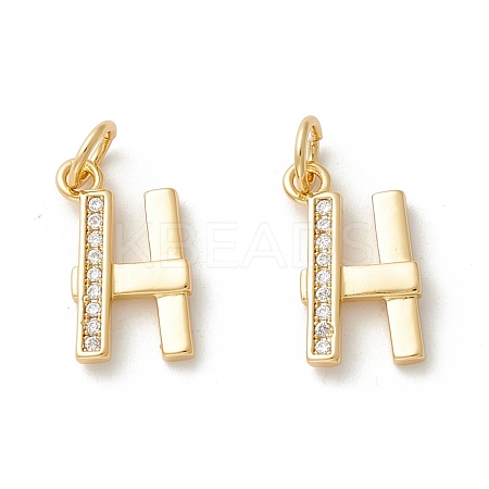 Rack Plating Eco-friendly Brass Micro Pave Clear Cubic Zirconia Charms KK-D072-01G-H-NR-1