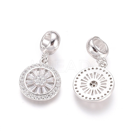 Brass Micro Pave Cubic Zirconia European Dangle Charms LS-ZIRC-E163-19P-1