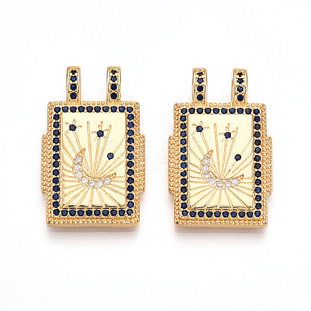 Brass Micro Pave Cubic Zirconia Pendants KK-U055-06A-01-1
