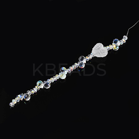 Electroplate Glass and Acrylic Rhinestone Beads Strands MAK-T011-07A-1