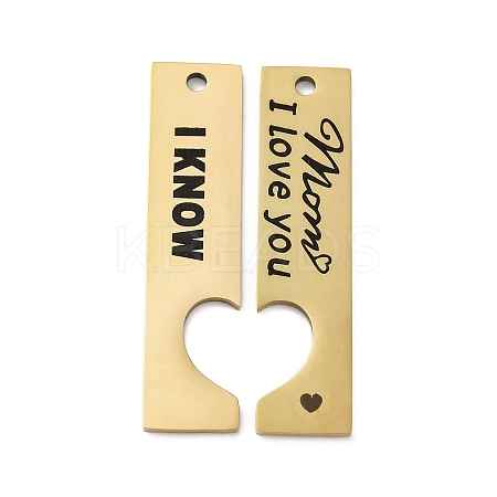 Mother's Day 201 Stainless Steel Big Pendants STAS-R002-21G-03-1