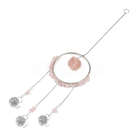 Glass Pendant Decoration DJEW-PW0019-11B-1