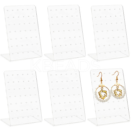 6Pcs Organic Glass Slant Back Jewelry Displays ODIS-CP0001-06-1