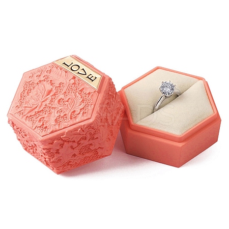 Embossed Hexagon Plastic Rings Storage Boxes LS-CON-P020-C02-1