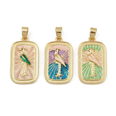 Brass Enamel Pendants KK-L190-011G-1