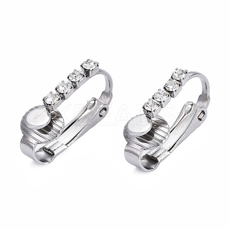 304 Stainless Steel Clip-on Earring Converters Findings LS-STAS-N092-142-1
