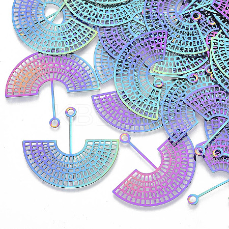 Ion Plating(IP) 201 Stainless Steel Filigree Pendants LS-X-STAS-R102-32-1