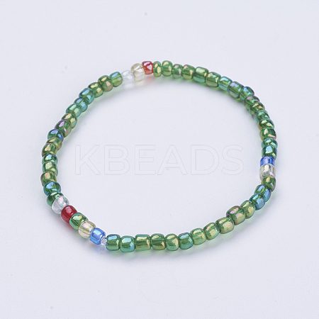 Seed Bead Stretch Bracelets BJEW-JB03495-01-1