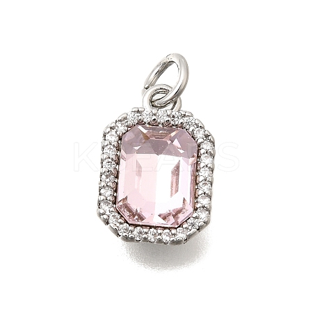 Brass Glass Pendants KK-N289-14P-05-1