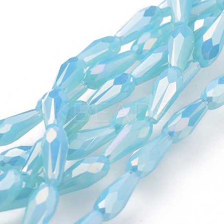 Electroplated Opaque Glass Beads Strands LS-EGLA-L015-FR-B02-1