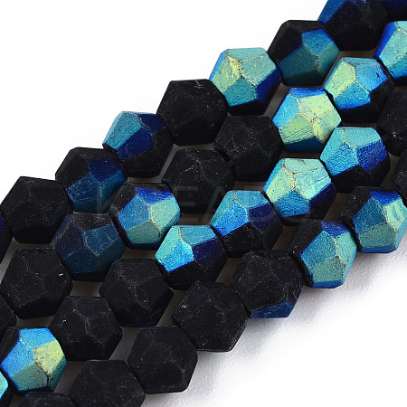 Imitate Austrian Crystal Bicone Frosted Glass Beads Strands EGLA-A039-P4mm-MB17-1