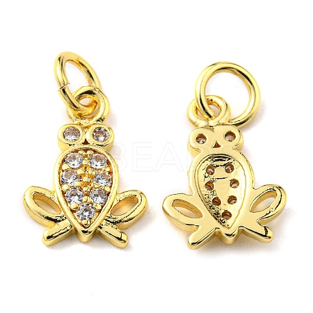 Rack Plating Brass Micro Pave Cubic Zirconia Charms KK-D036-05G-1