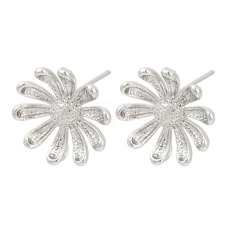 Brass Stud Earring Findings KK-Z099-05P-01-1