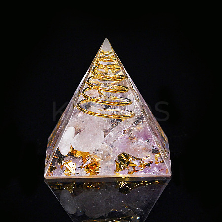 Orgonite Pyramid Resin Display Decorations X-G-PW0005-05O-1