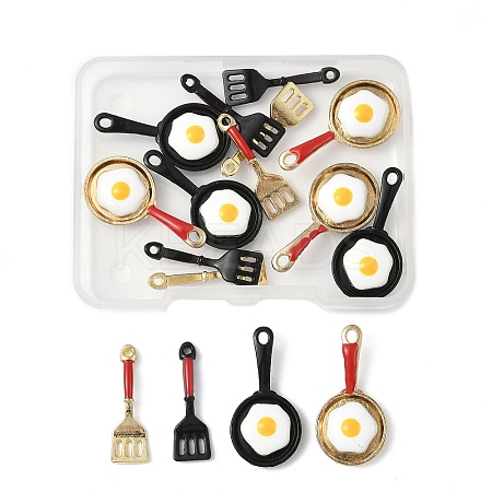 16Pcs 4 Styles Spray Painted Alloy Enamel Pendants ENAM-FP0002-87-1