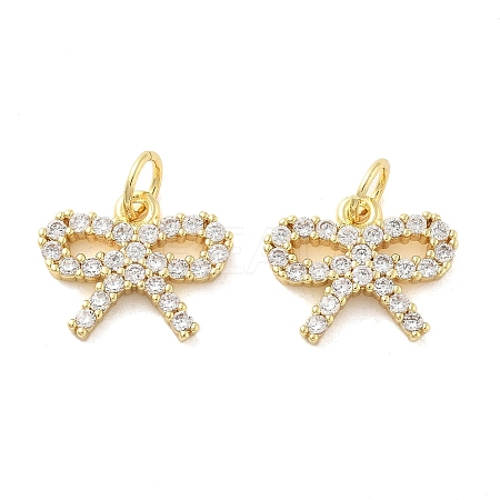 Brass Micro Pave Cubic Zirconia Charms KK-C092-02G-1