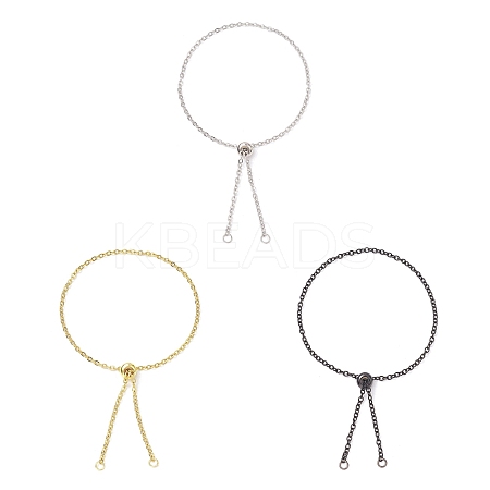 3Pcs 3 Colors Adjustable Stainless Steel Cable Chain Slider Bracelet Making AJEW-JB01232-1