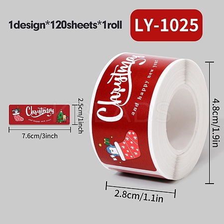 120 Christmas Theme Roll Stickers DIY-M070-06E-1
