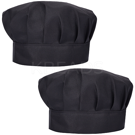 2Pcs Adjustable Polycotton Chef Hat AJEW-CN0002-25B-1