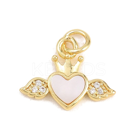 Valentine's Day Brass Micro Pave Clear Cubic Zirconia Pendants KK-H273-39G-02-1
