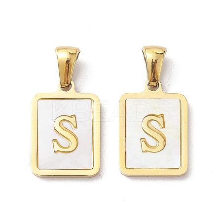 Ion Plating(IP) 304 Stainless Steel Pave Shell Pendants STAS-G327-01G-S-1