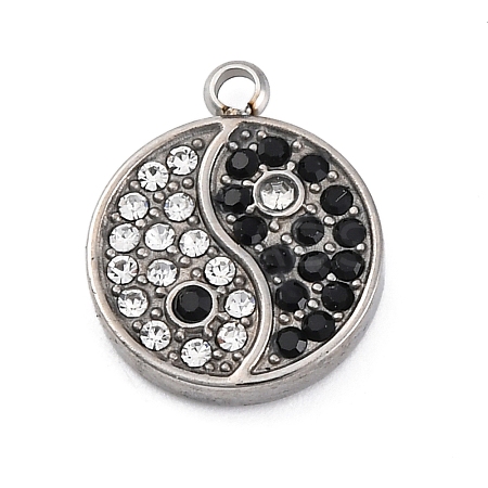 304 Stainless Steel Rhinestone Pendants STAS-S131-21P-1