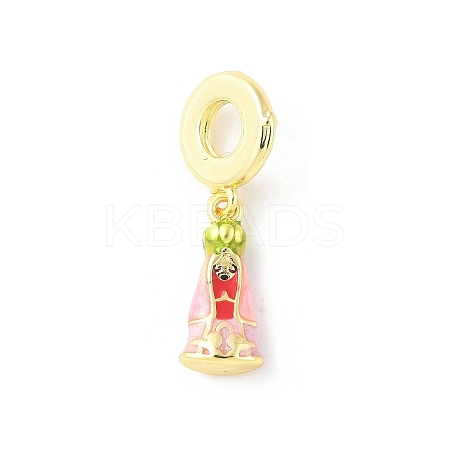 Brass Enamel Virgin European Dangle Charms KK-Z101-03G-01-1