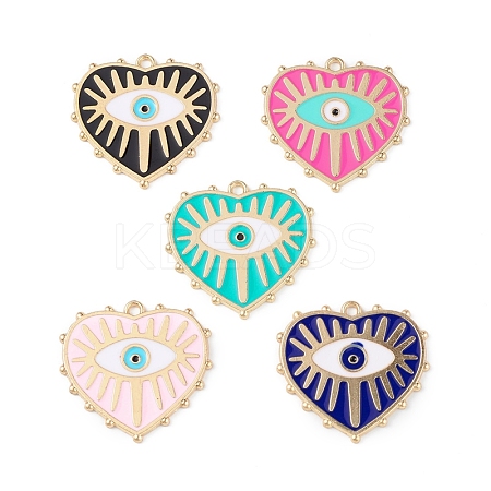 Rack Plating Alloy Enamel Pendants X-ENAM-K067-05F-1