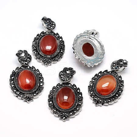 Natural Carnelian Gothic Pendants X-G-F228-18F-FF-1