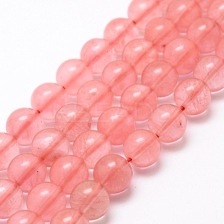 Cherry Quartz Glass Bead Strands X-G-P256-06-10mm-1