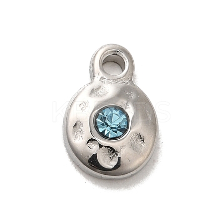 304 Stainless Steel Glass Pendants STAS-B074-02P-04-1