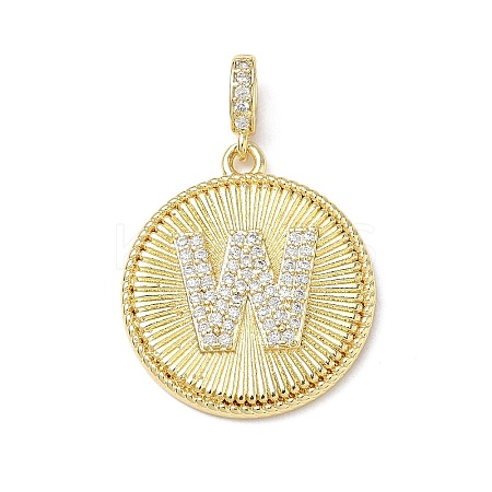 Brass Micro Pave Clear Cubic Zirconia Pendants KK-L253-17G-W-1