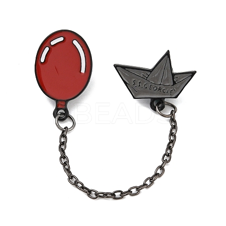 S S Georgie Paper Boat & Balloon Enamel Pins LS-JEWB-E042-01EB-1