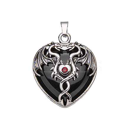 Natural Obsidian Pendants PW-WG50940-06-1