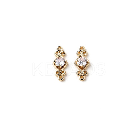 Brass Pave Cubic Zirconia Connector Charms PW-WG57330-04-1