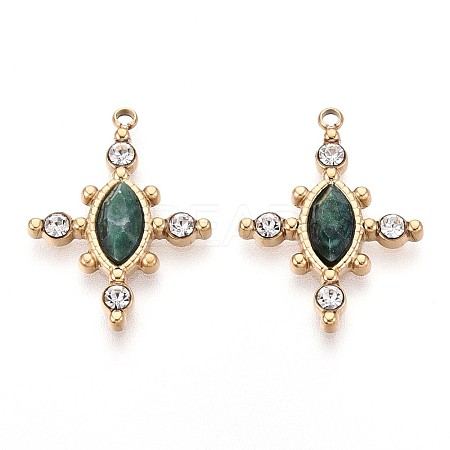 Natural African Jade Faceted Horse Eye Pendants STAS-N109-161G-1