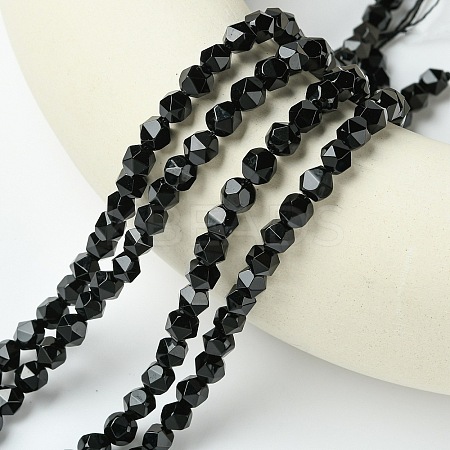 Natural Black Onyx Beads Strands G-K066-13-6mm-1