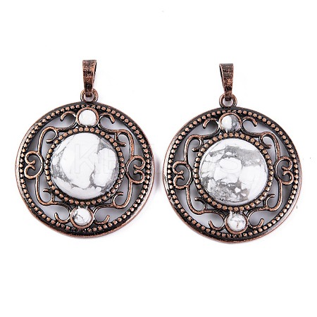 Natural Howlite Pendants G-Q158-03-03-1