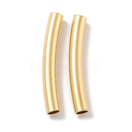 Brass Curved Tube Beads KK-H503-04G-02-1