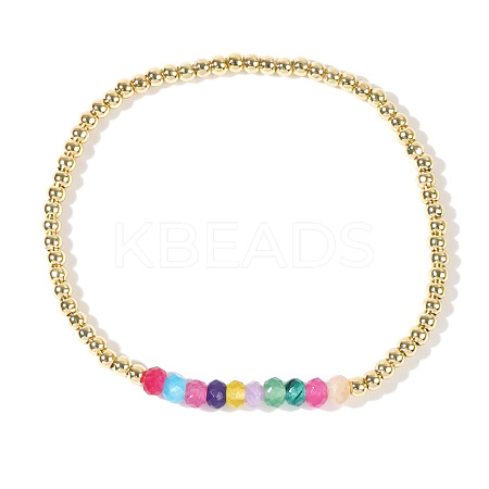 Colorful Mixed Brass Random Color Synthetic Gemstone Bead Copper Bracelet Women's Fashion Jewelry Wholesale RJ2833-7-1