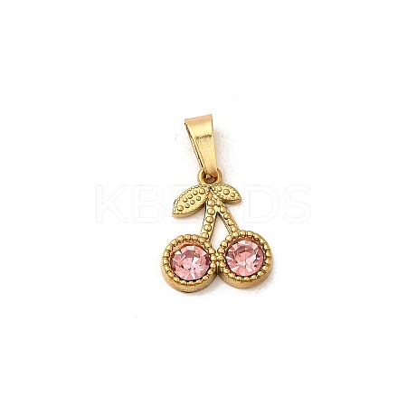 304 Stainless Steel Rhinestone Pendants STAS-Z158-07G-01B-1
