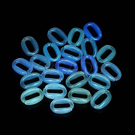 Luminous Rainbow Iridescent Plating Acrylic Linking Rings OACR-Z013-13-1
