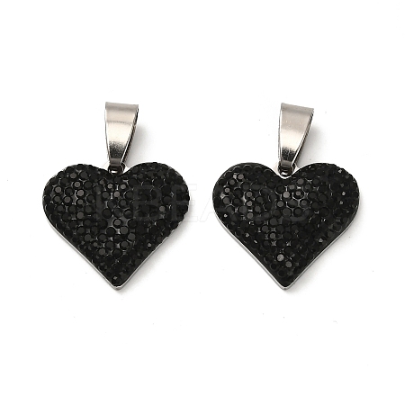 201 Stainless Steel Clay Pendants STAS-R166-02A-P-1
