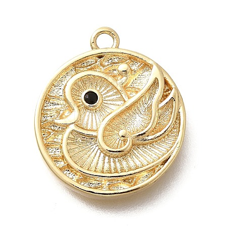 Brass Micro Pave Cubic Zirconia Pendants KK-Q035-16B-G-1