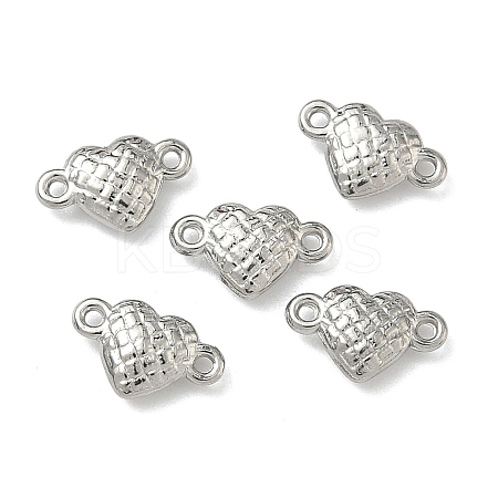 304 Stainless Steel Tartan Heart Links Connector Charms STAS-D211-14B-P-1