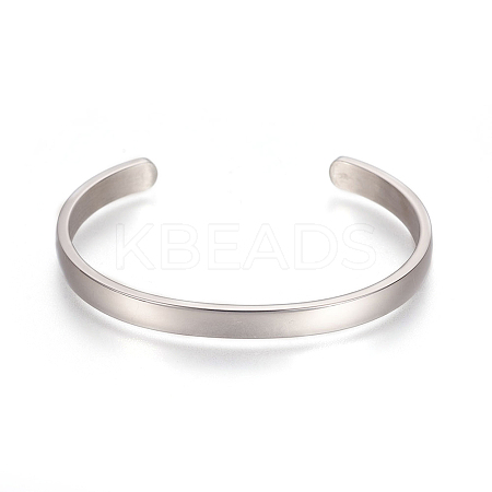 Tarnish Resistant 304 Stainless Steel Cuff Bangles LS-STAS-I110-10-6mm-P-1