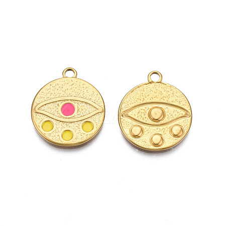 304 Stainless Steel Enamel Pendants STAS-N092-143A-1